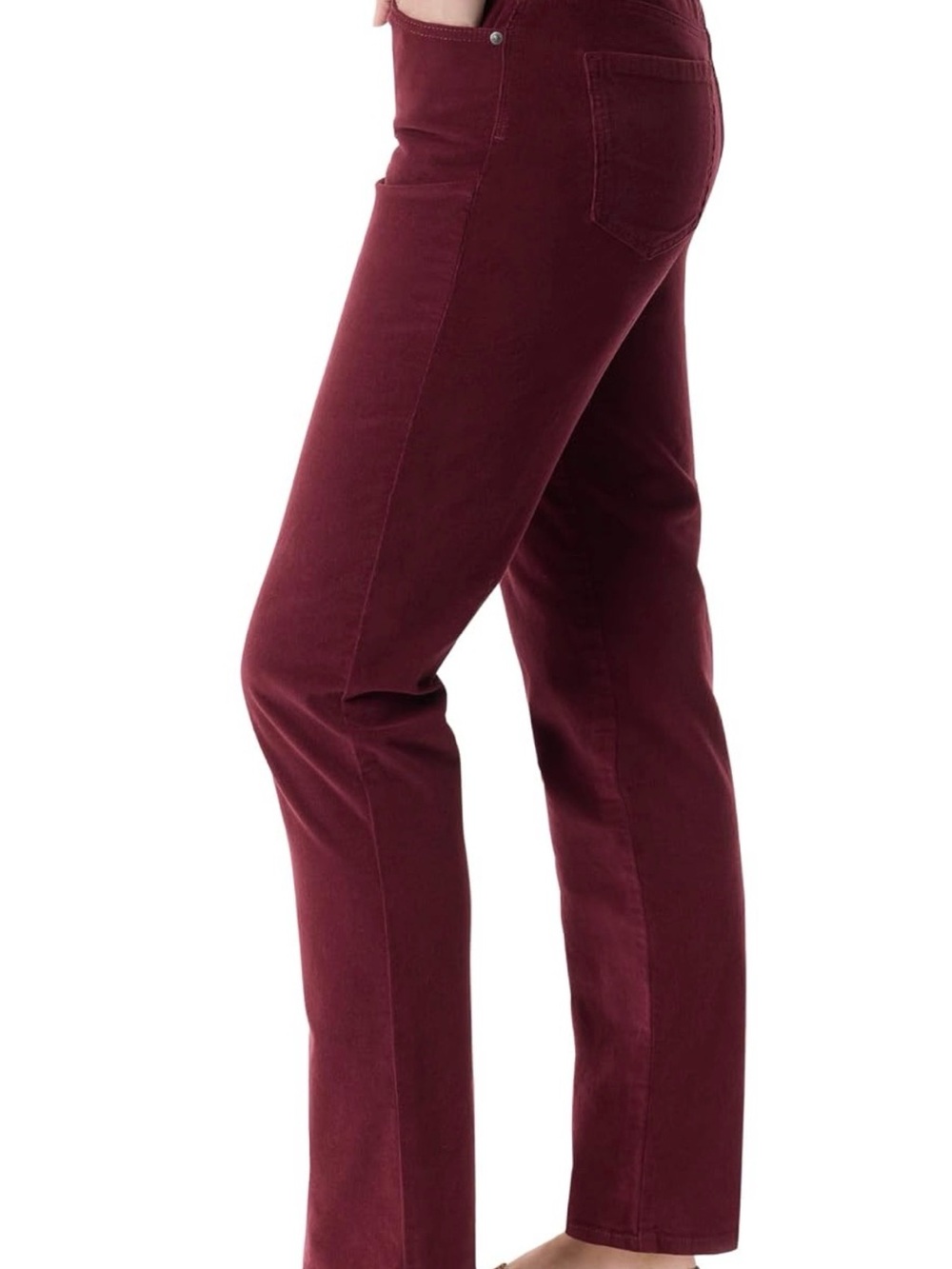 Gloria Vanderbilt Women's Straight Leg Corduroy Pants in Deep Wine